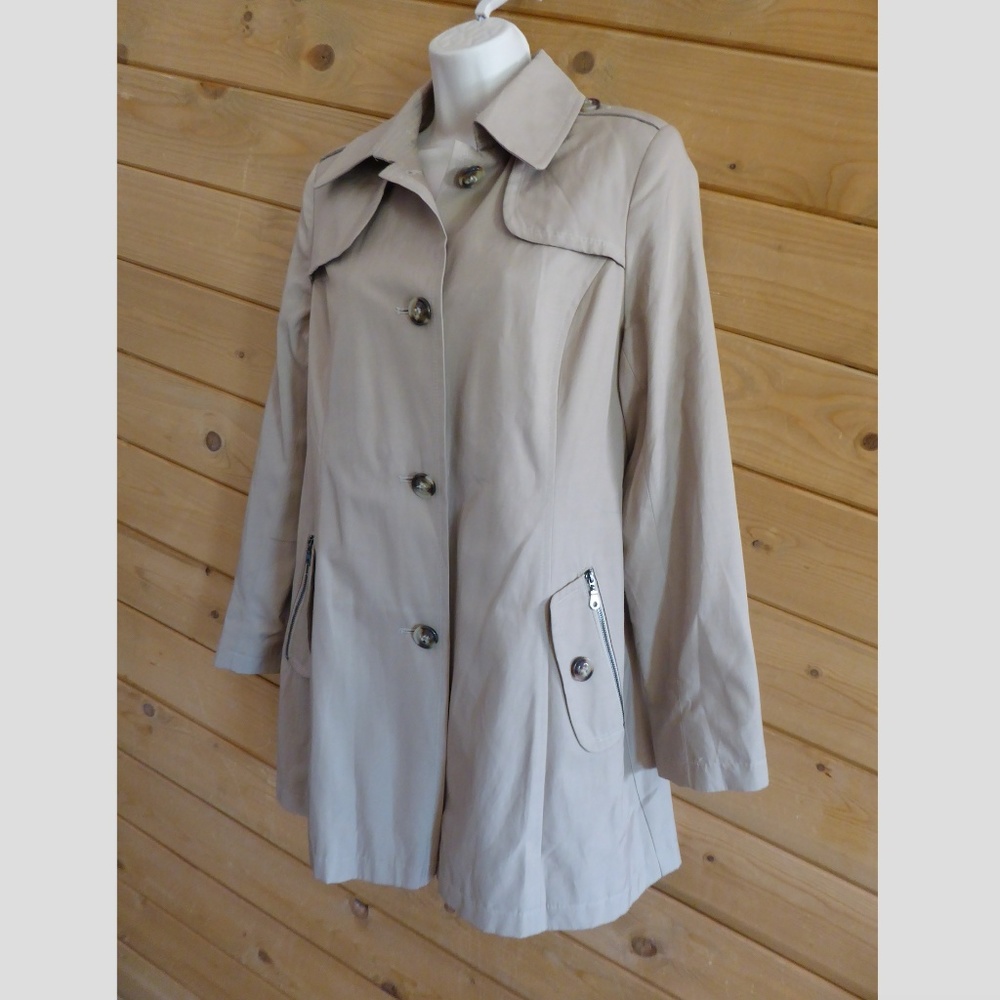 Dkny Tan Dark Beige Basic Camel Single Breast Tre… - image 3